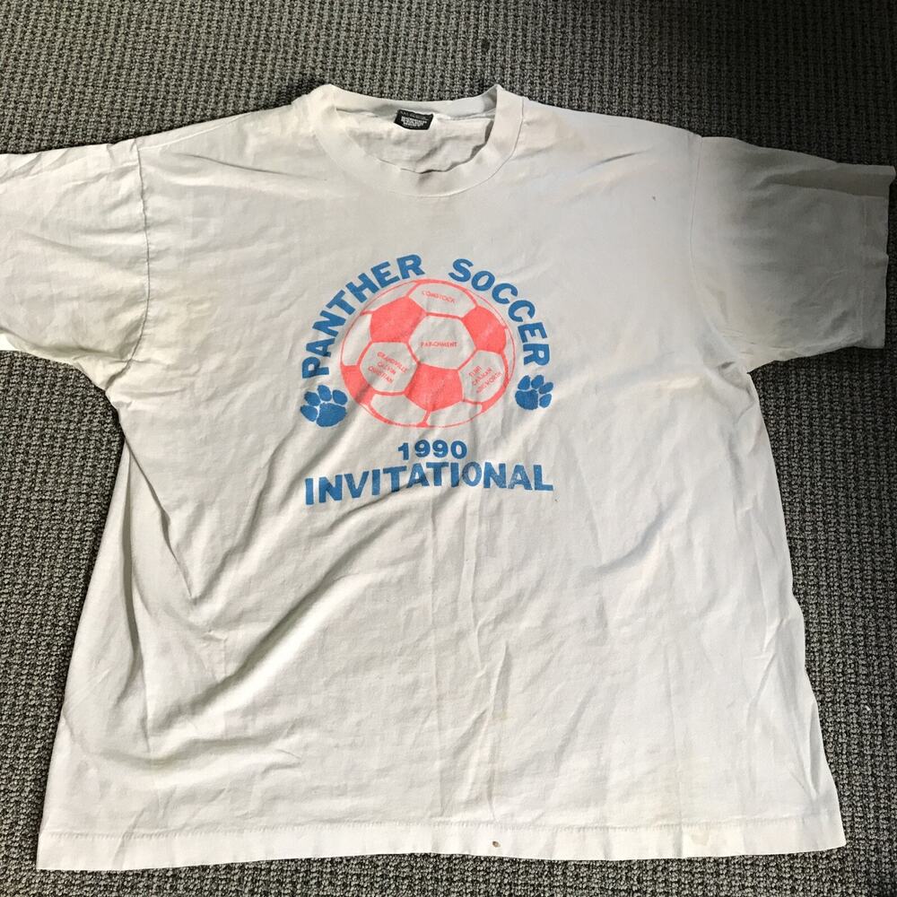 Comstock Park Panther Soccer Invitational 1990 Vintage Tee Shirt XXL